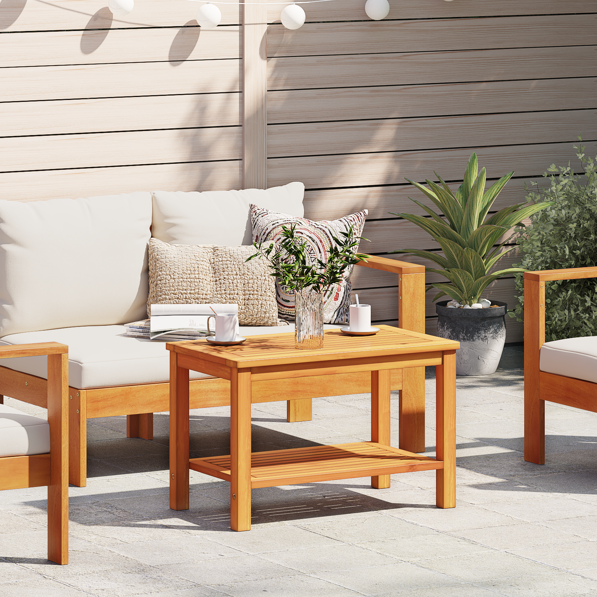 Side Table Solid Acacia Wood