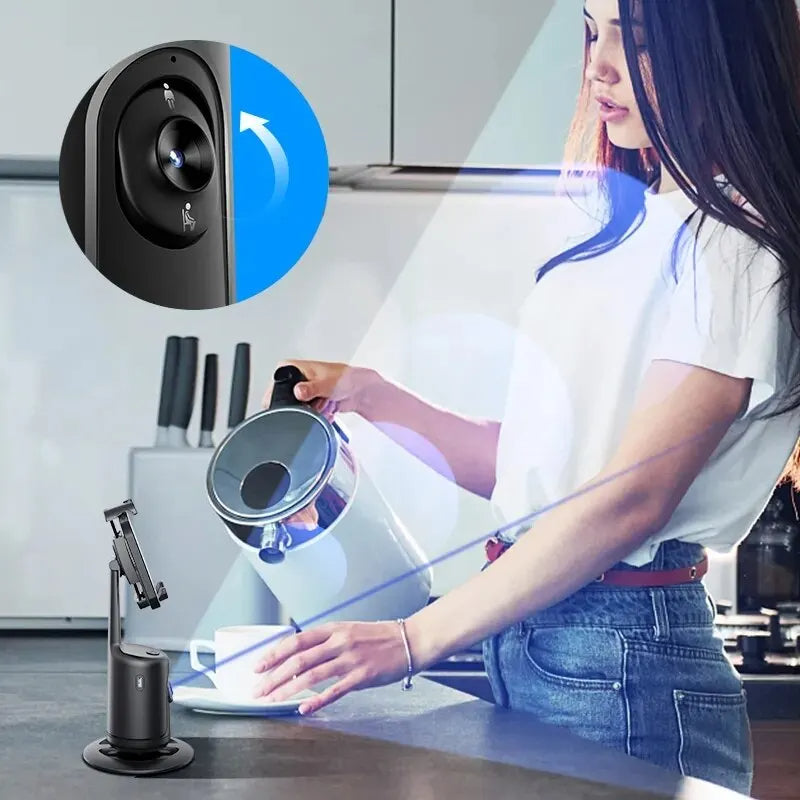 360 Auto Face Tracking Phone Gimbal – Smart AI Tracking for Vlogs & Live Streaming