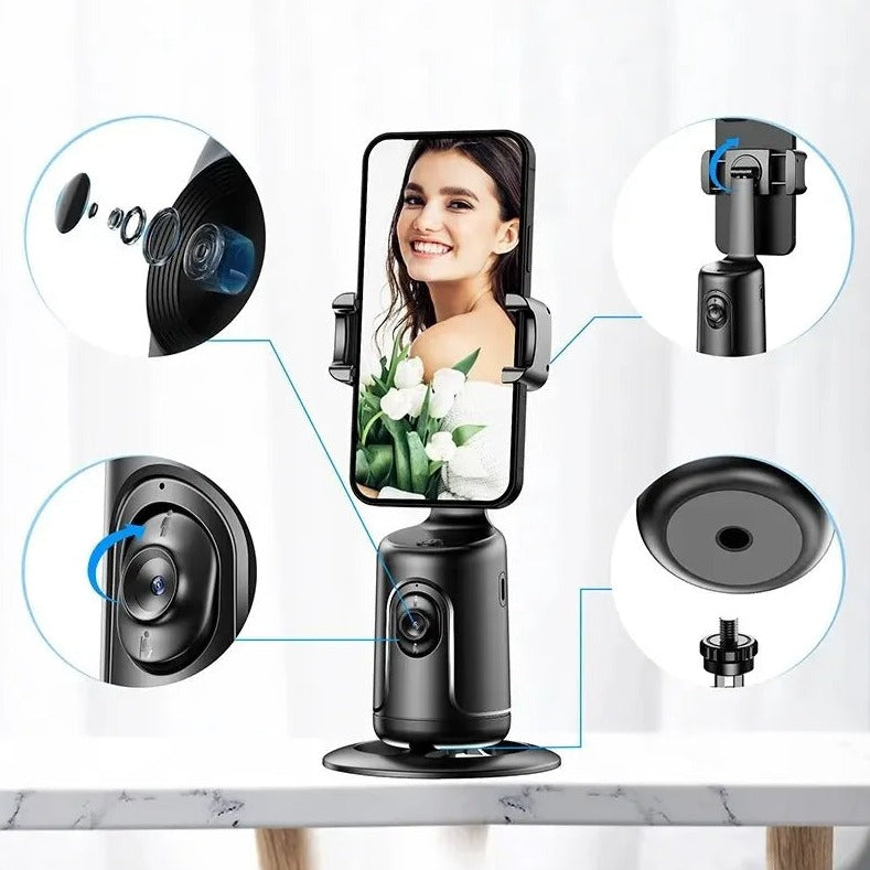 360 Auto Face Tracking Phone Gimbal – Smart AI Tracking for Vlogs & Live Streaming