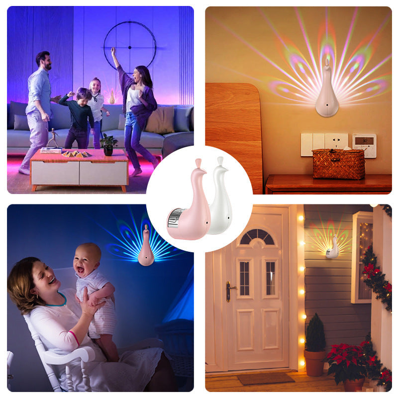 3D Peacock Wall Lamp | Color-Changing LED Night Light with Remote & Timer