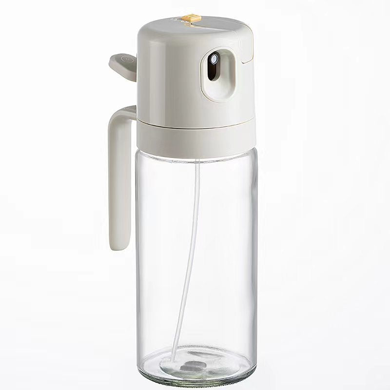 Kitchen Automatic Opening and Closing Oil Glass Bottle with Self-Contained Brush for Cooking & BBQ