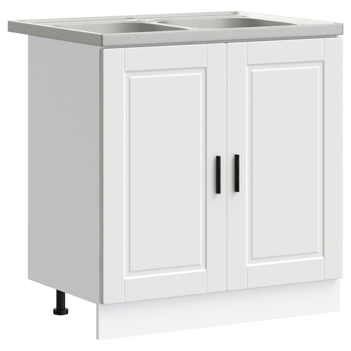 Porto Sink Base Cabinet With Sink - White, 80X46X84.5 Cm, Made Of Engineered Wood