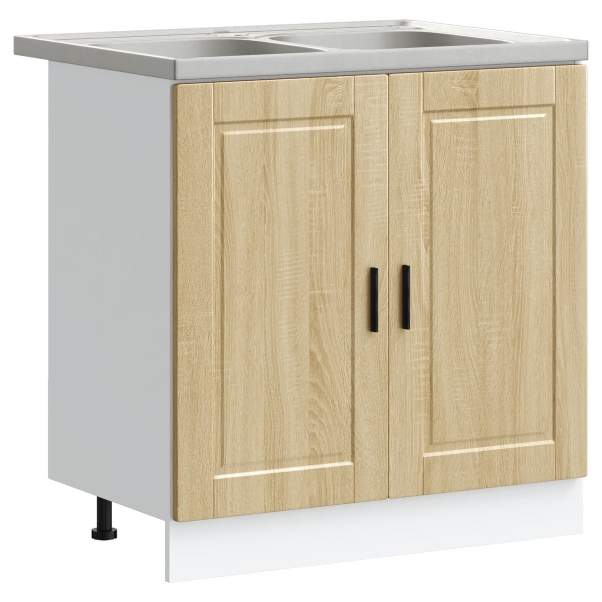 Porto Sink Base Cabinet With Sink - Sonoma Oak, 80X46X84.5 Cm, Made Of Engineered Wood