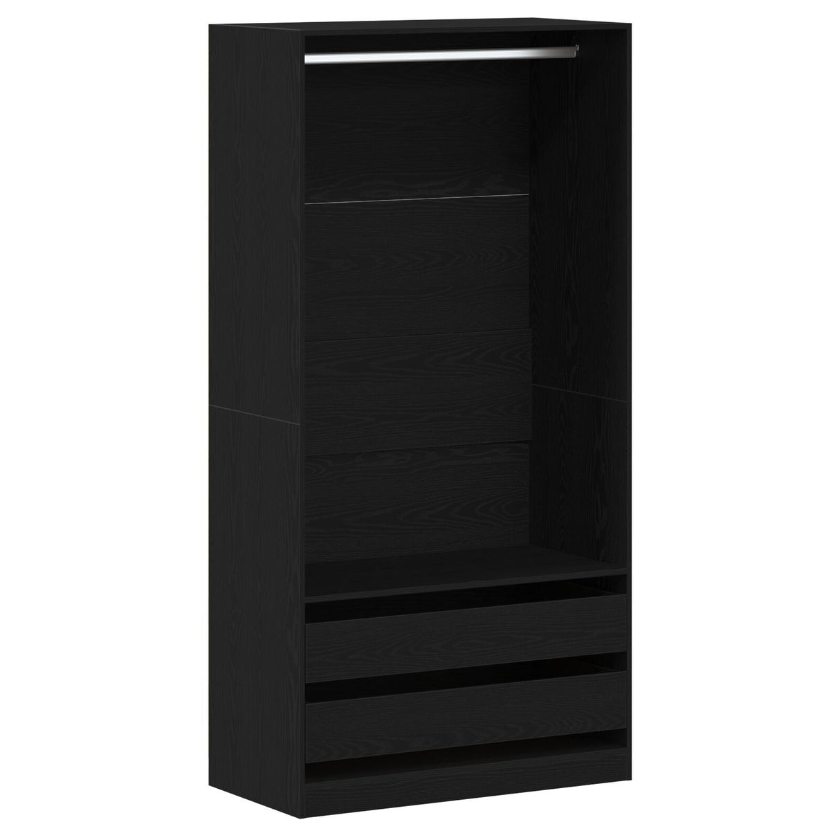 Black Oak Wardrobe - 100X50X200 Cm - Made From Engineered Wood