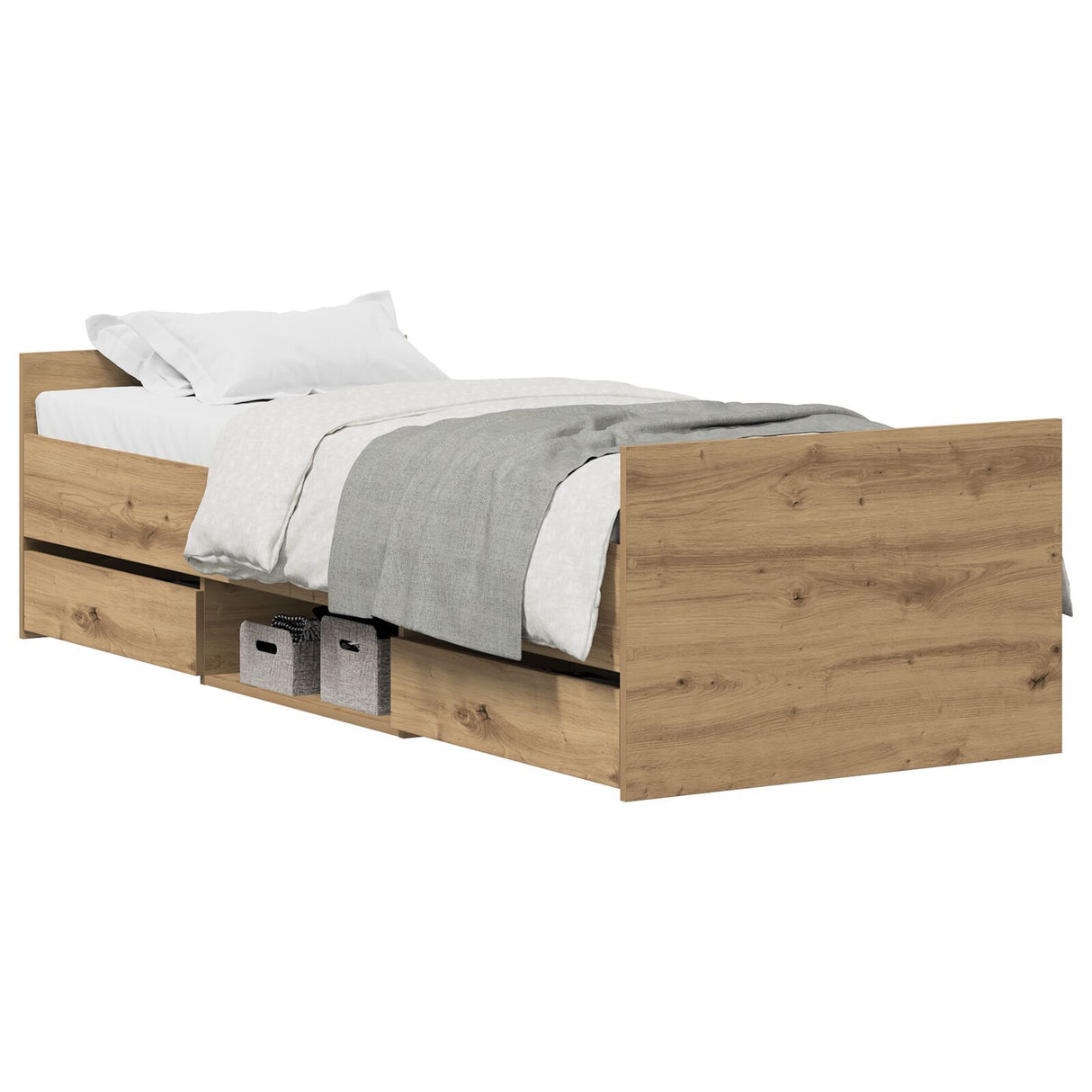 Bed Frame Without Mattress Artisan Oak 75X190 Cm Engineered Wood