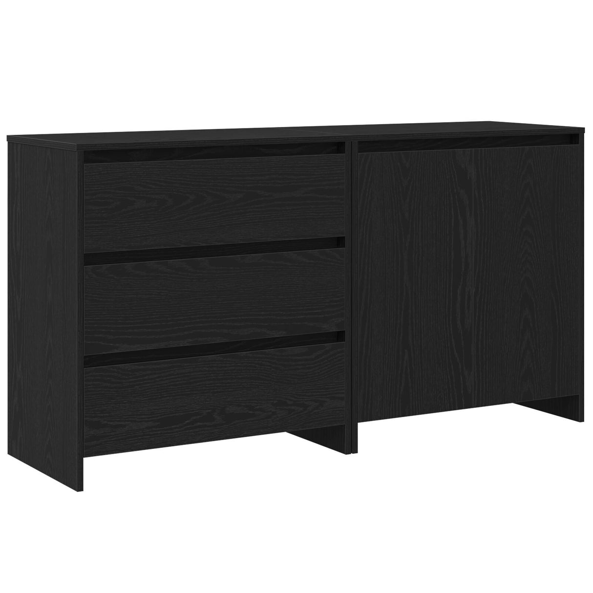2-Piece Sideboards In Black Oak Engineered Wood