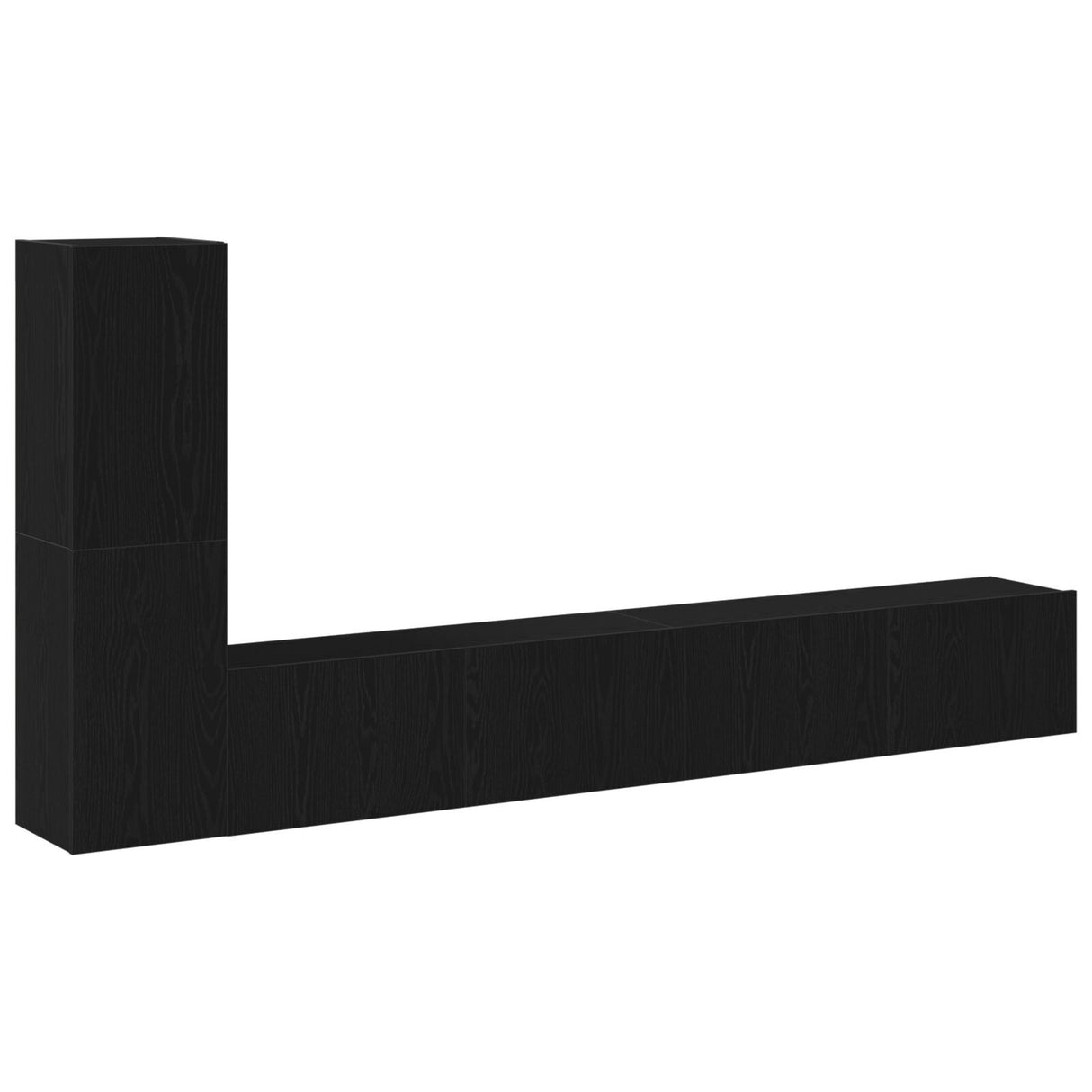 3 Piece Tv Cabinet Set Wall-Mounted Black Oak Engineered Wood