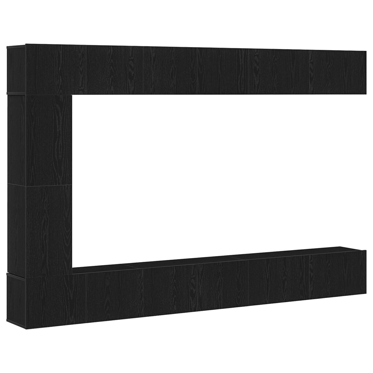 7 Piece Tv Cabinet Set Wall-Mounted Black Oak Engineered Wood