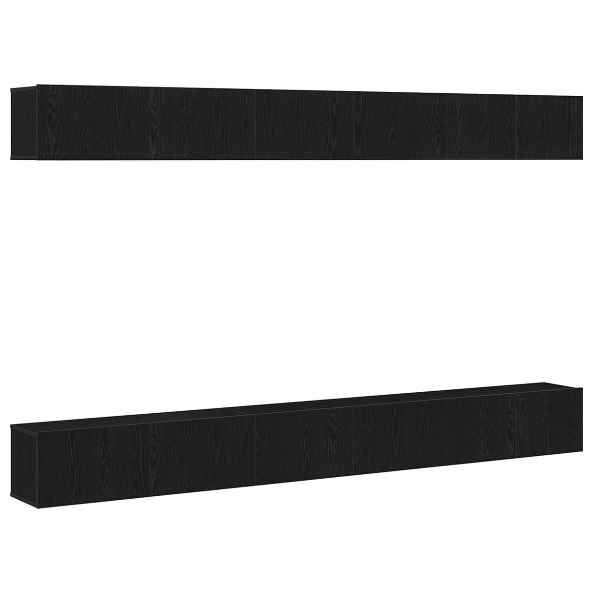 6 Piece Tv Cabinet Set Black Oak Engineered Wood