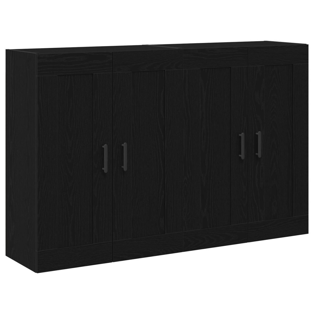 Wall Mounted Cabinets 2 Pcs Black Oak Engineered Wood