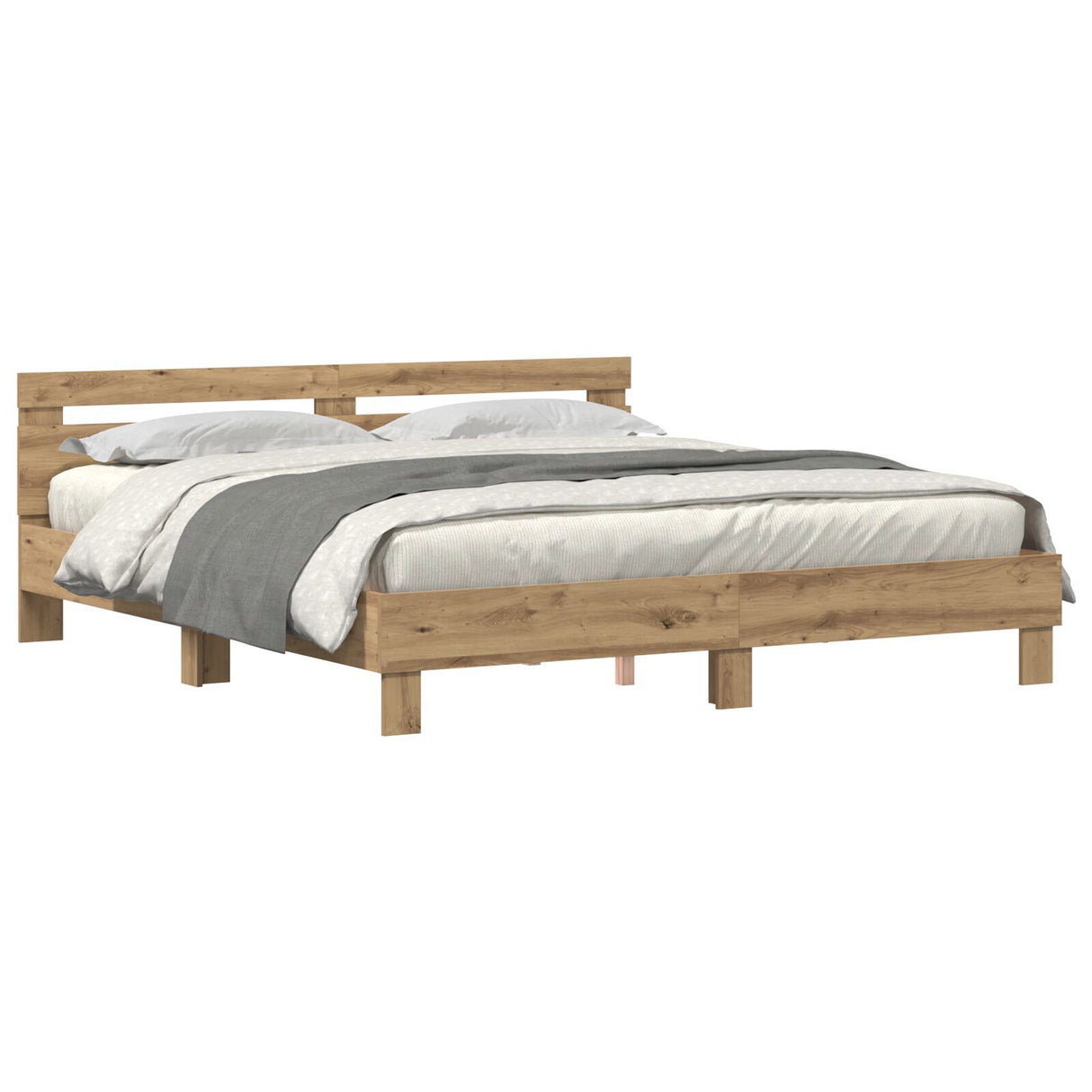 Engineered Wood Bed Frame Artisan Oak 180 X 200 Cm Durable
