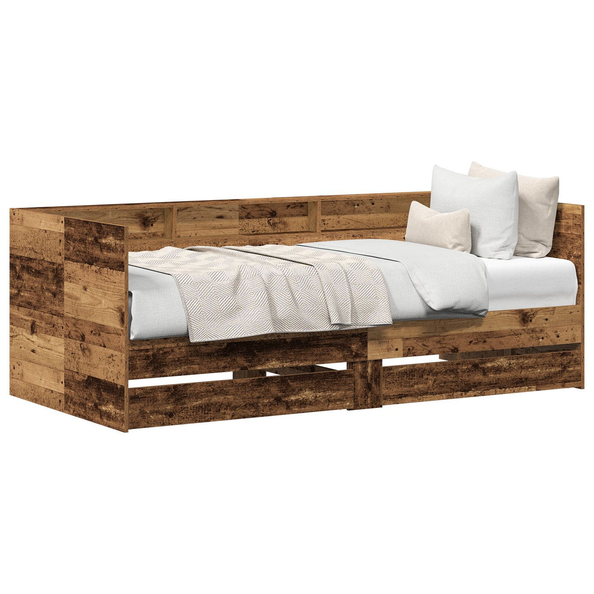 Daybed With Drawers Old Wood Engineered Wood 90 X 190 Cm Sturdy