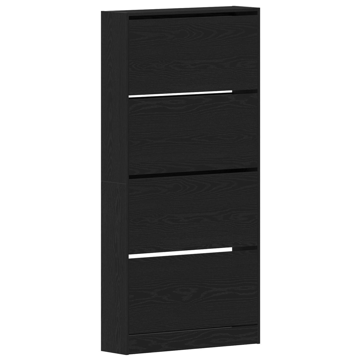 Shoe Cabinet Black Oak Engineered Wood 80 X 21 X 163.5 Cm Durable