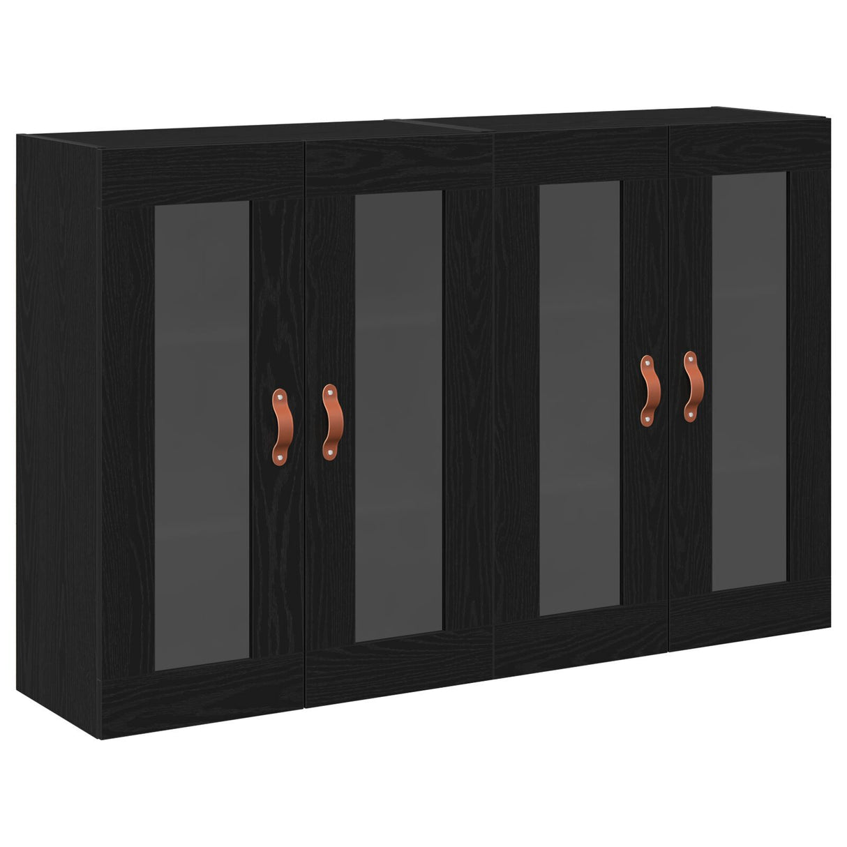 Wall Mounted Cabinets 2 Pcs Black Oak 69,5X34X90 Cm Engineered Wood
