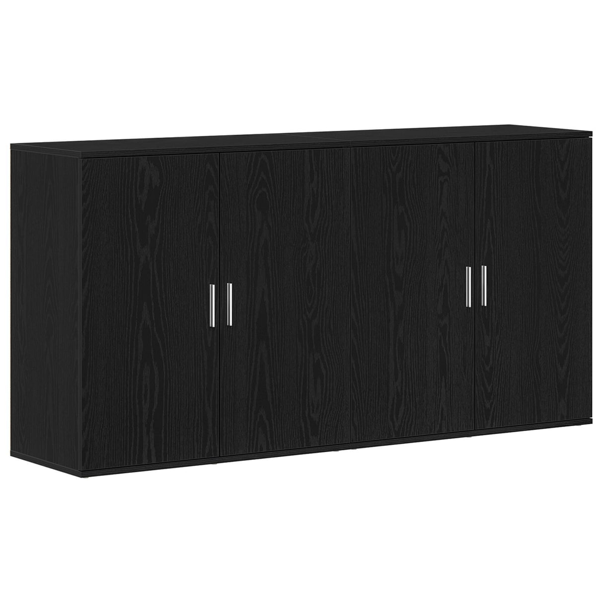 Sideboards 2 Pcs Black Oak 79X38X80 Cm Engineered Wood
