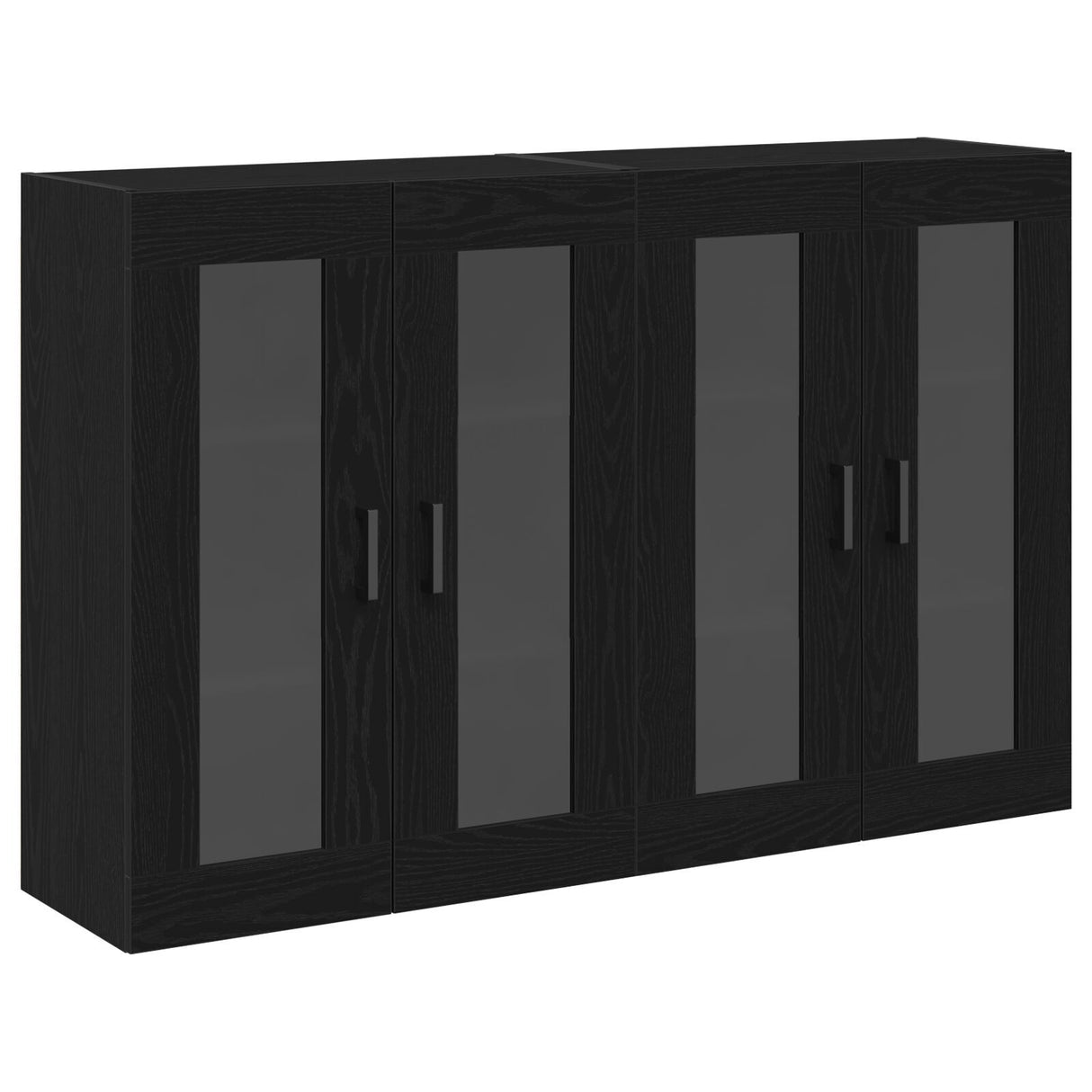 Wall Mounted Cabinets 2 Pcs Black Oak 69,5X34X90 Cm Engineered Wood