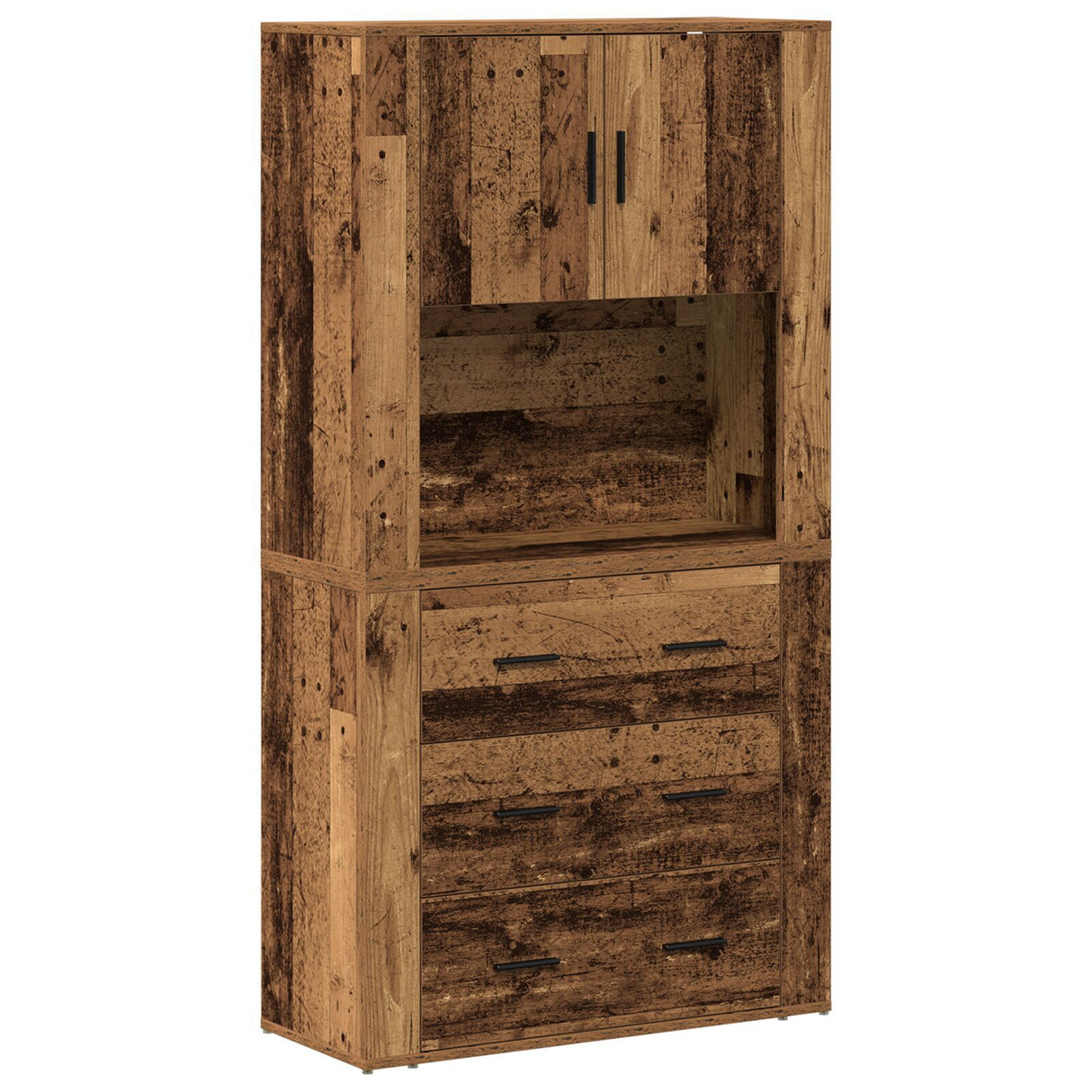 Highboard Old Wood 80X33X150 Cm Engineered Wood
