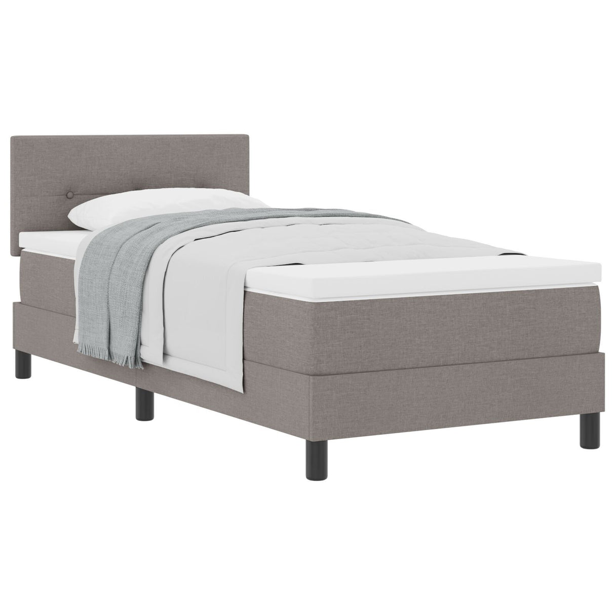 Box Spring Bed With Mattress Taupe 80X200 Cm Fabric