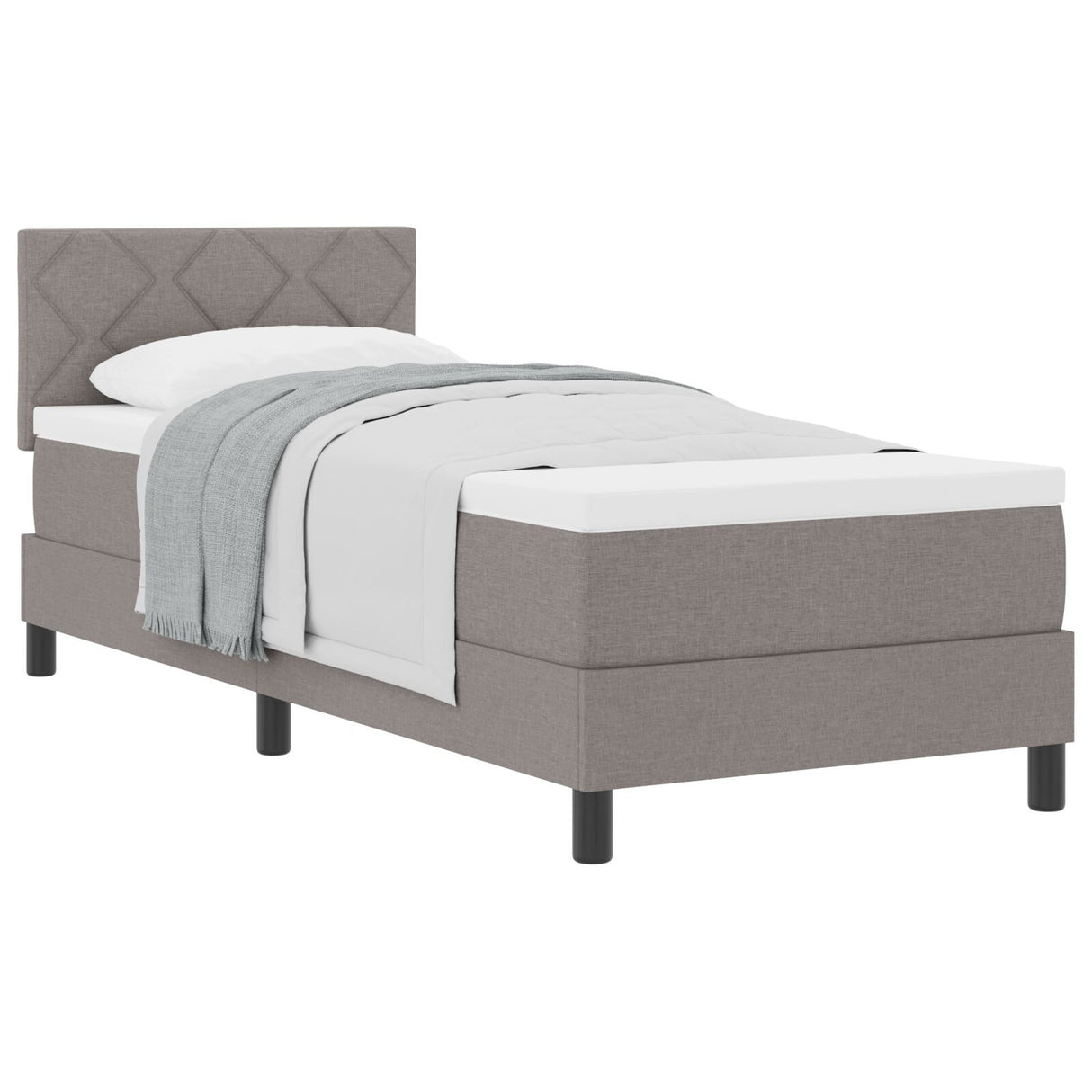 Box Spring Bed With Mattress Taupe 80X200 Cm Fabric