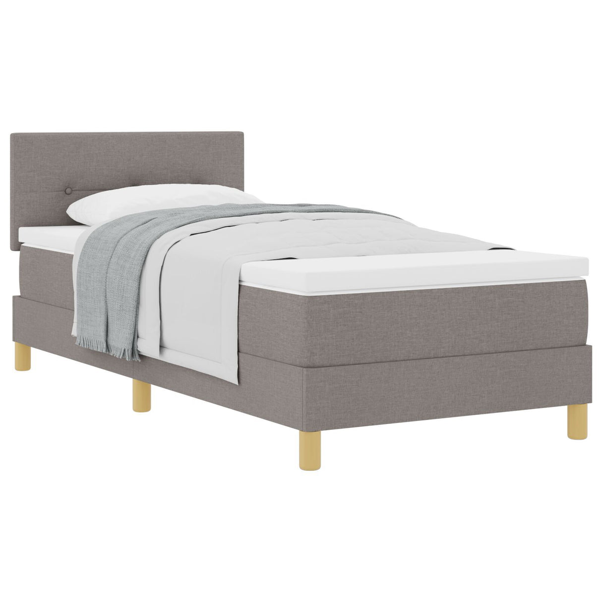 Box Spring Bed With Mattress Taupe 80X200 Cm Fabric