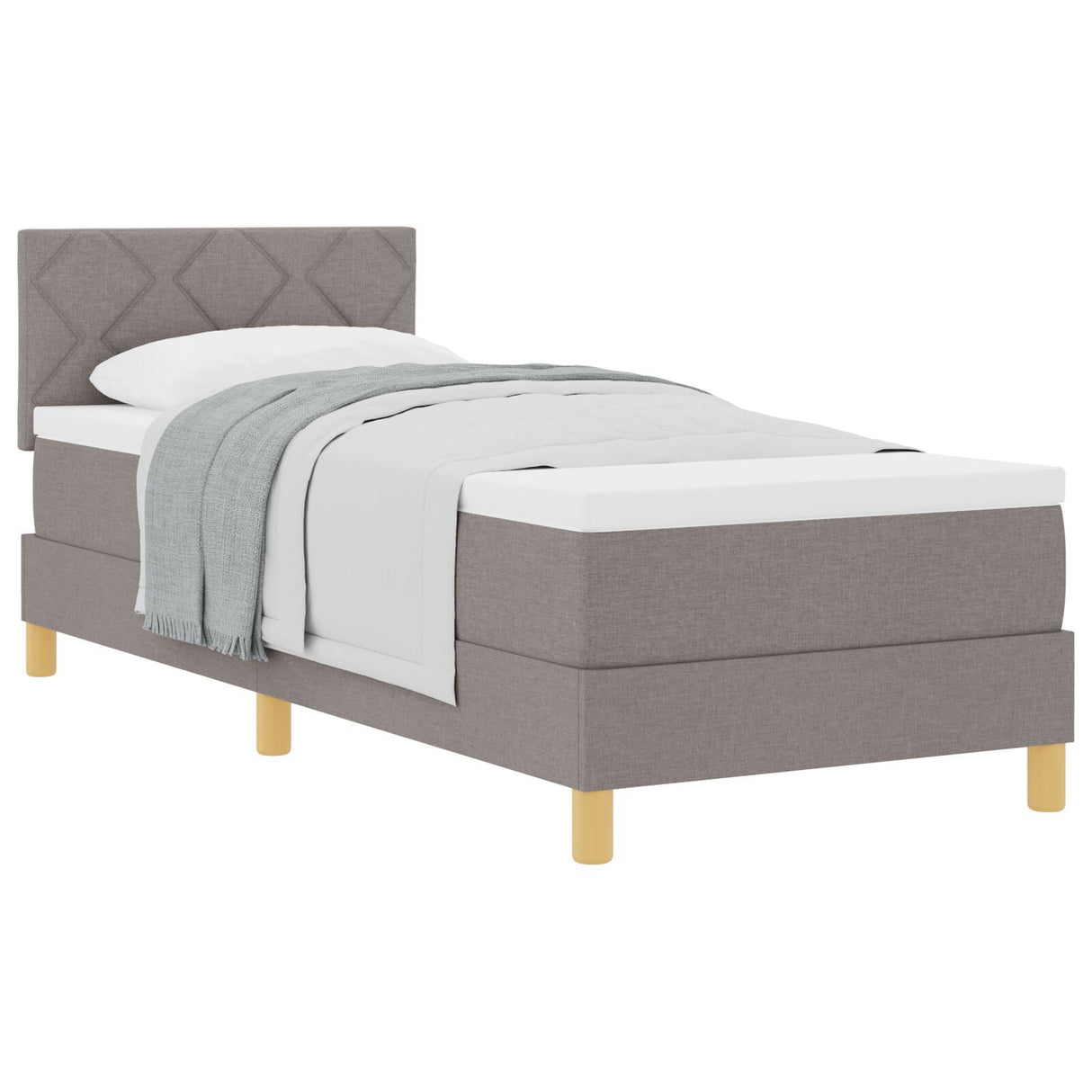 Box Spring Bed With Mattress Taupe 80X200 Cm Fabric
