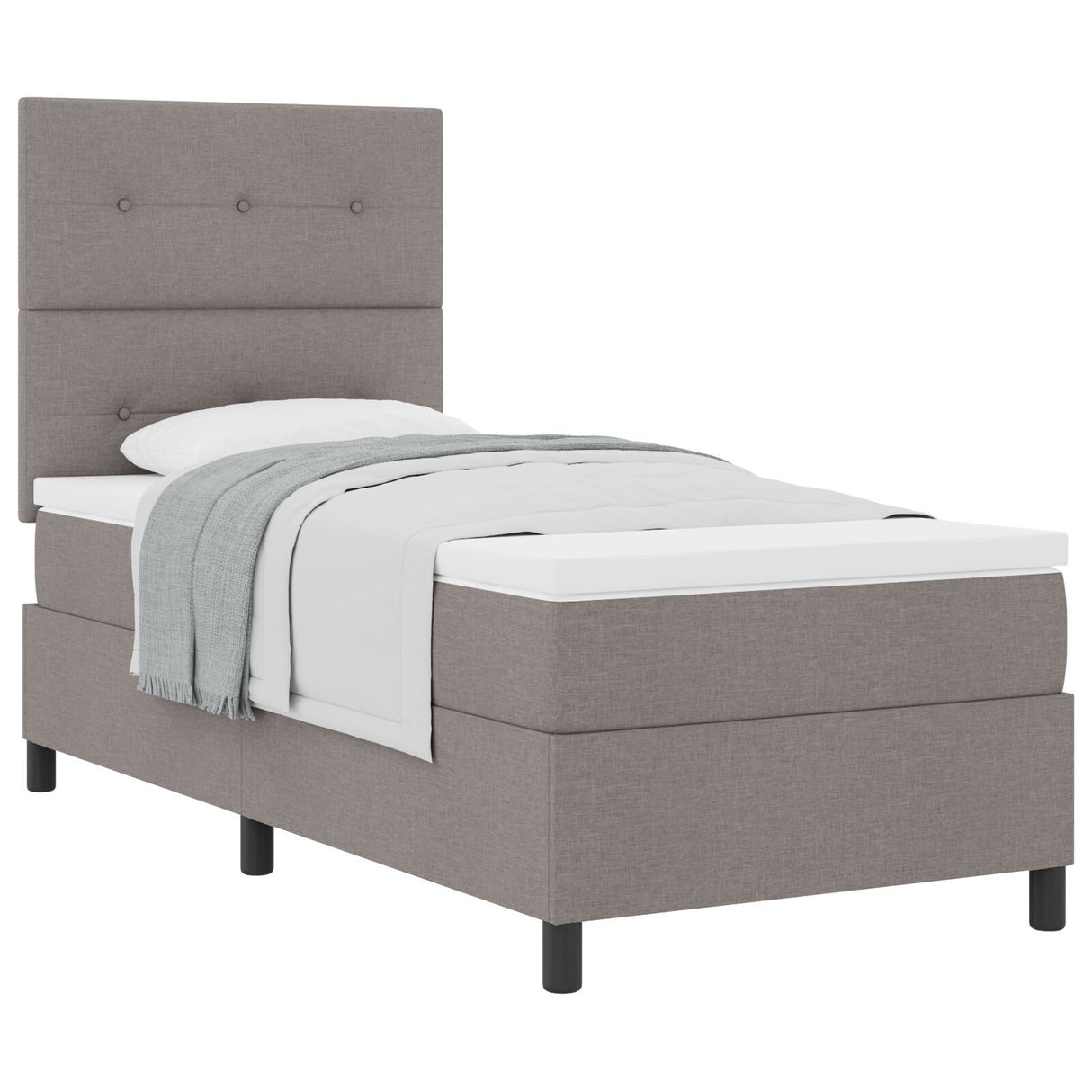 Box Spring Bed With Mattress Taupe 80X200 Cm Fabric