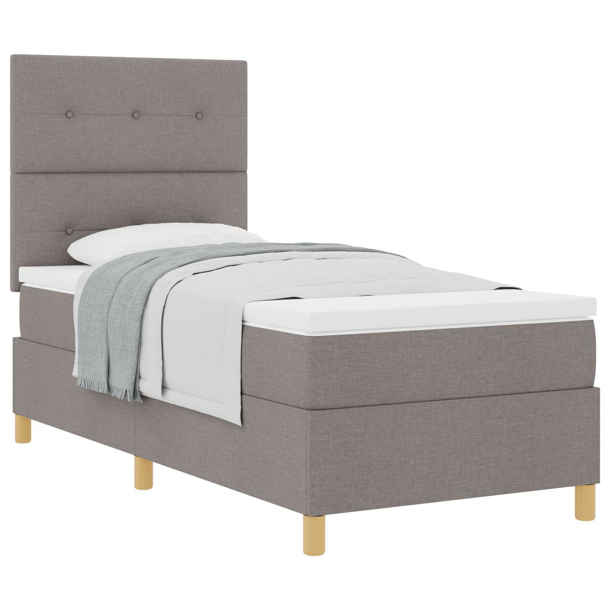 Box Spring Bed With Mattress Taupe 80X200 Cm Fabric