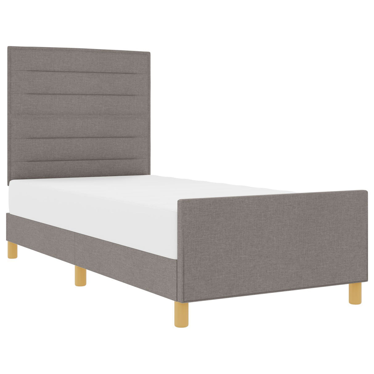 Bed Frame In Taupe, 80X200 Cm, Fabric