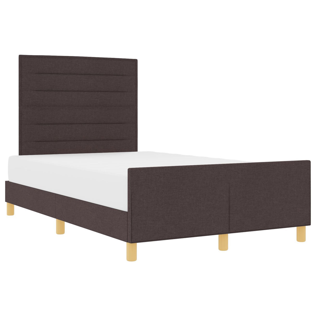 Bed Frame In Dark Brown, 120X200 Cm, Fabric