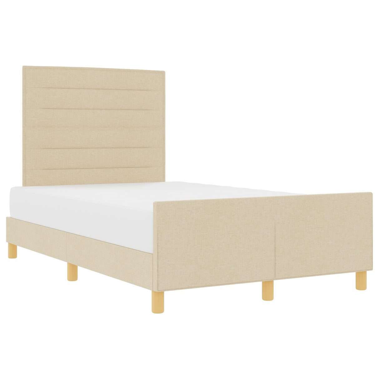 Bed Frame In Cream, 120X200 Cm, Fabric