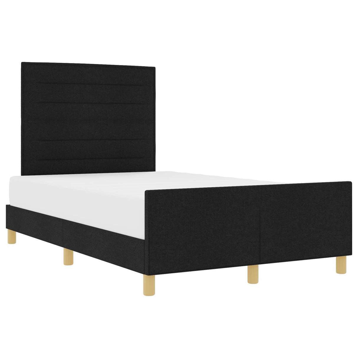 Black Fabric Bed Frame 140X200 Cm