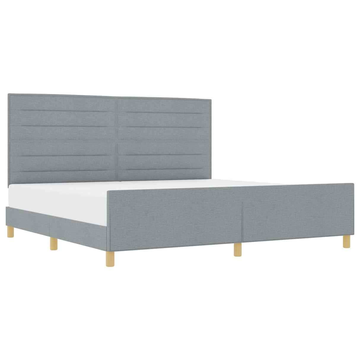 Bed Frame In Light Grey, 200X200 Cm, Fabric
