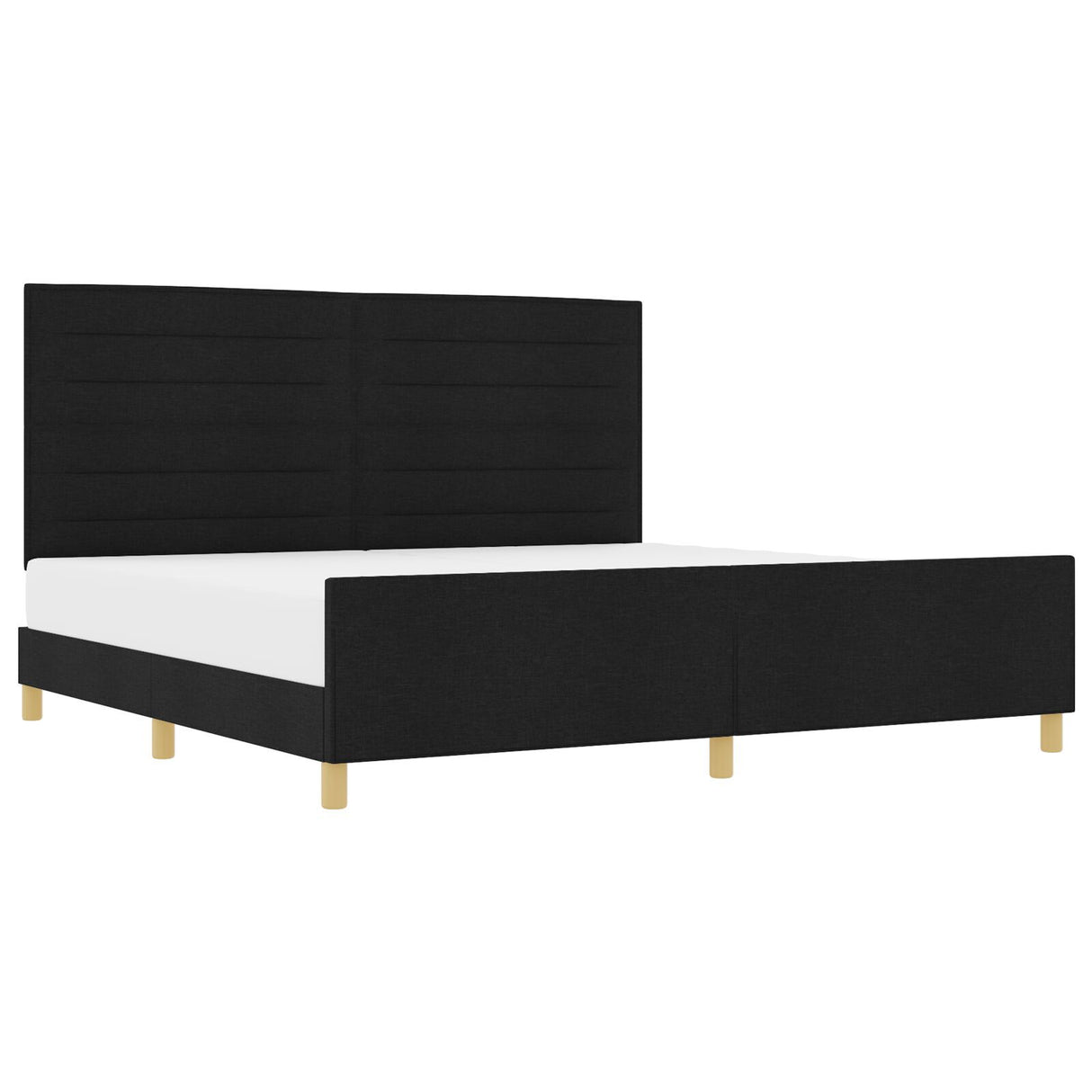Black Fabric Bed Frame 200X200 Cm