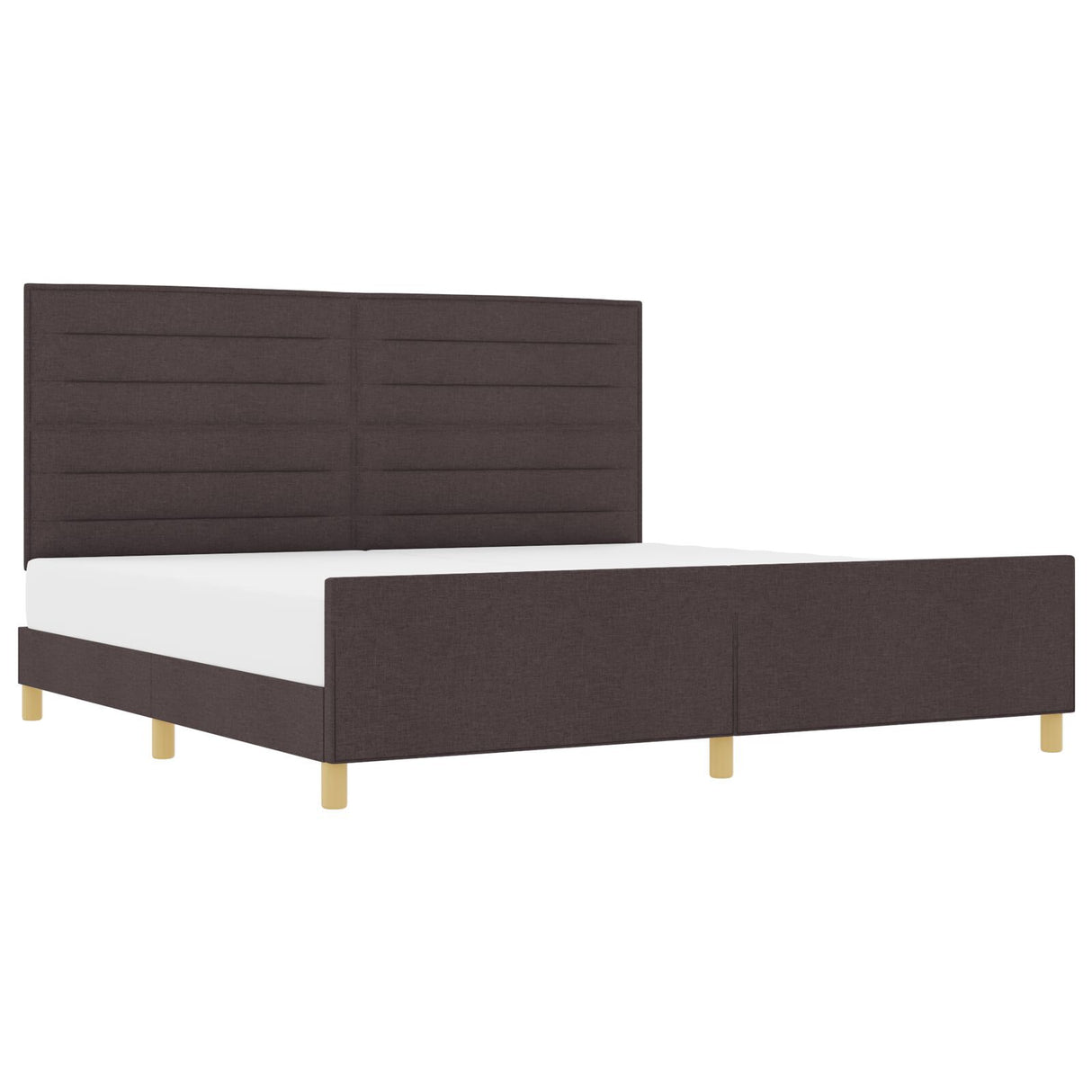 Bed Frame Dark Brown 200X200 Cm Fabric
