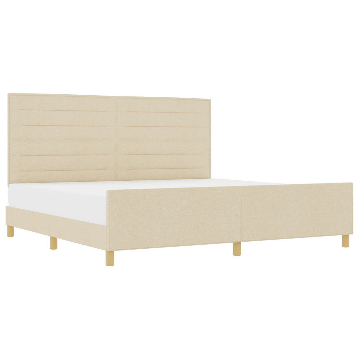 Cream Fabric Bed Frame 200X200 Cm