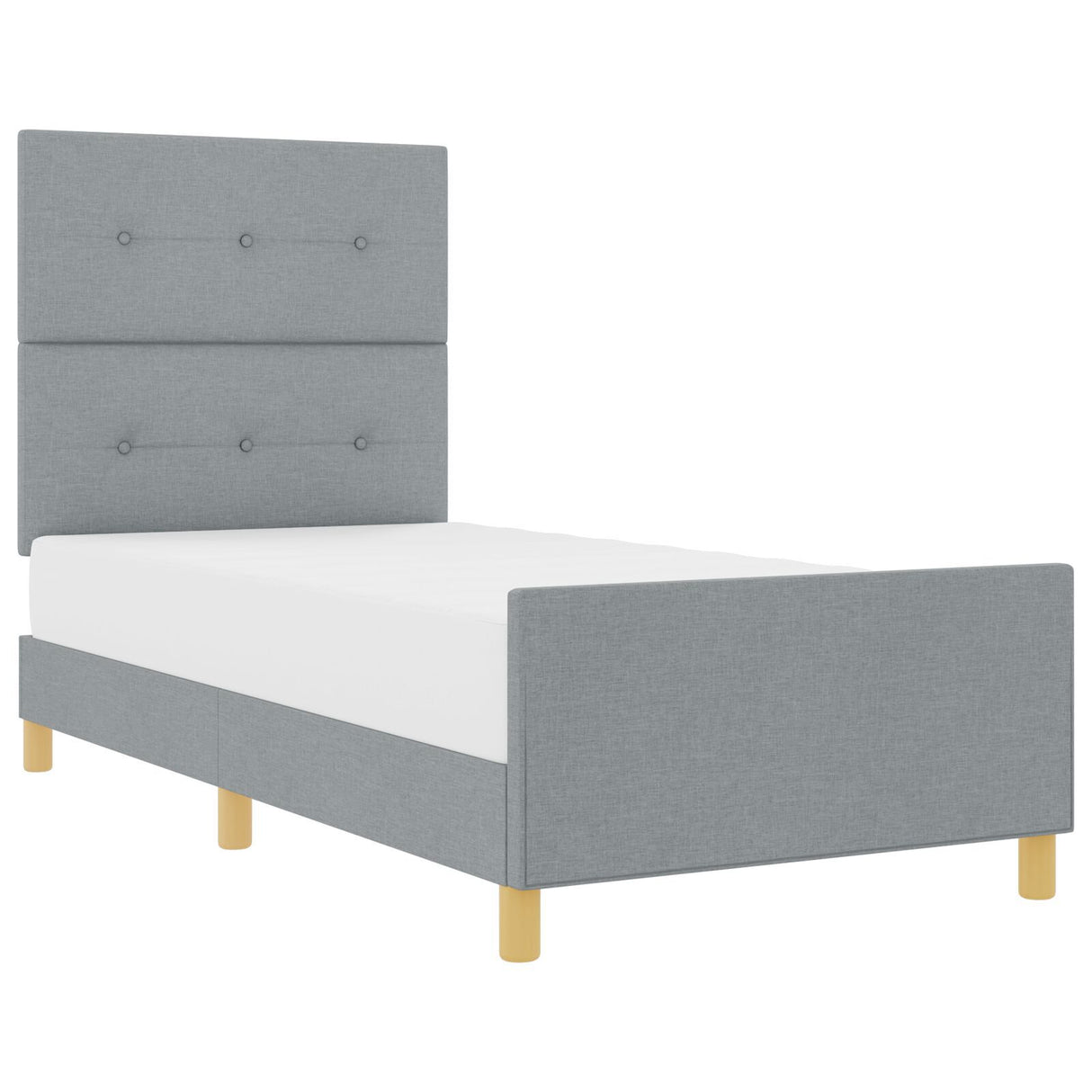 Light Grey Fabric Bed Frame 90X190 Cm