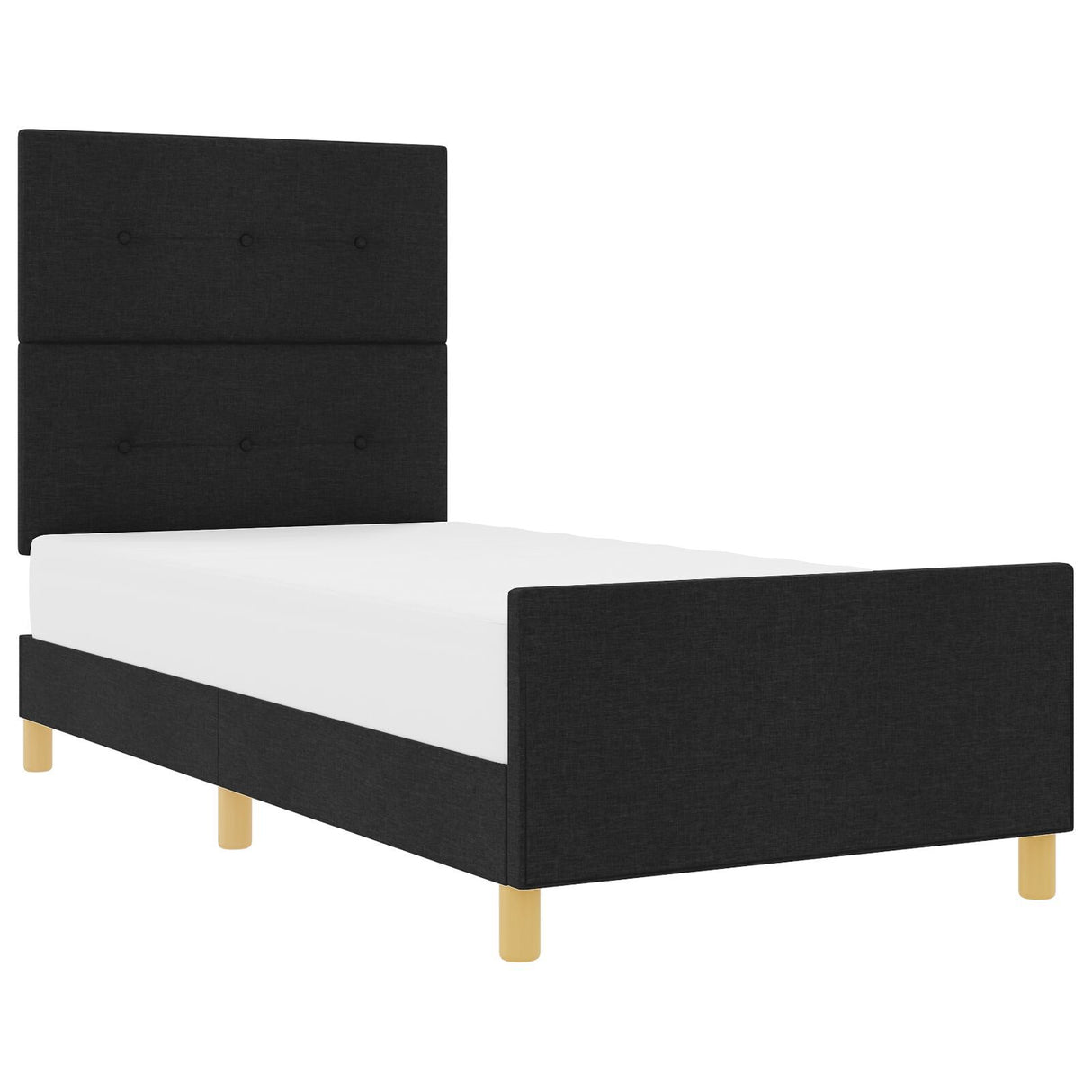 Black Fabric Bed Frame 90X190 Cm