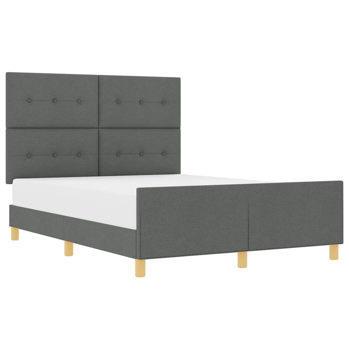 Bed Frame Dark Grey 140X200 Cm Fabric