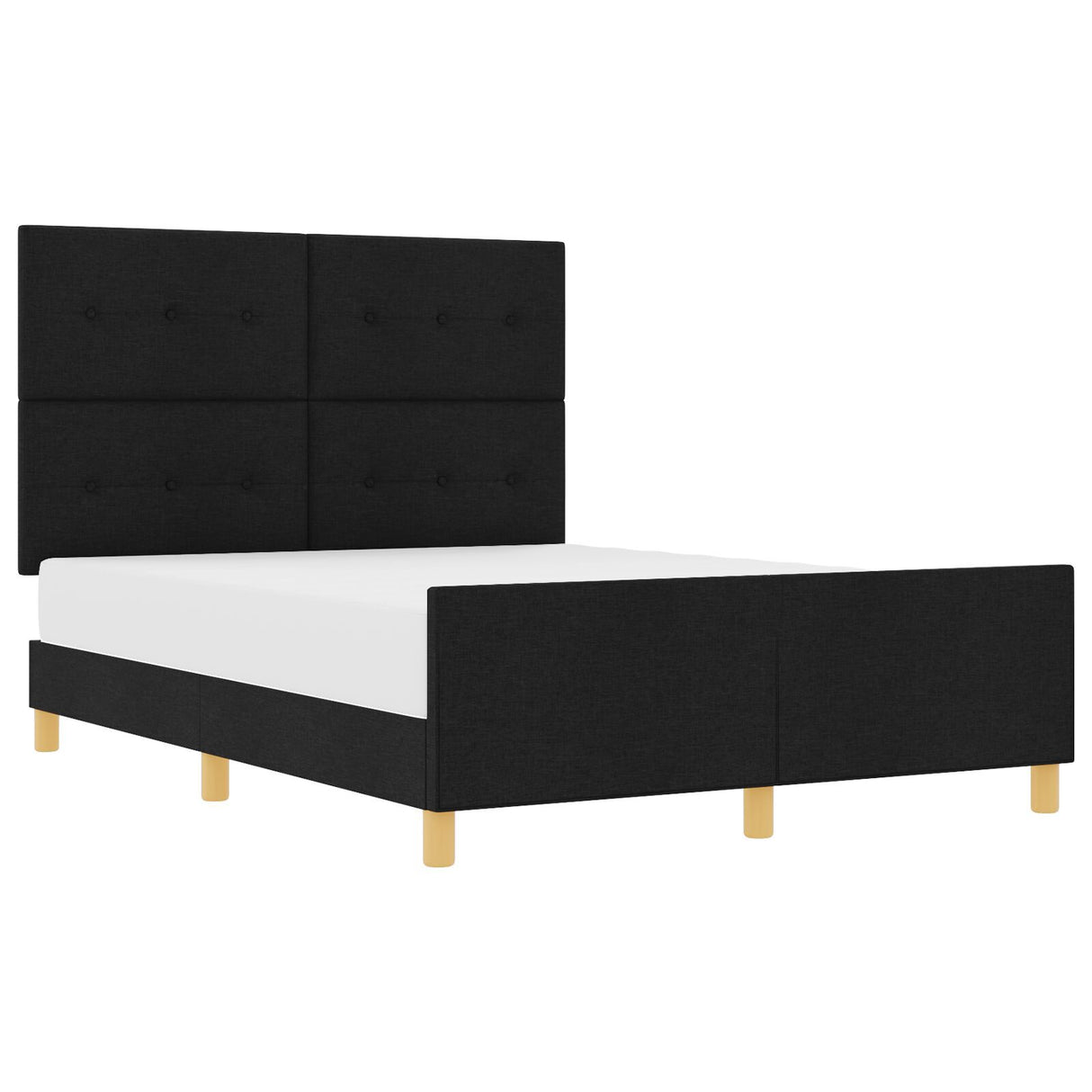 Bed Frame Black 140X200 Cm Fabric