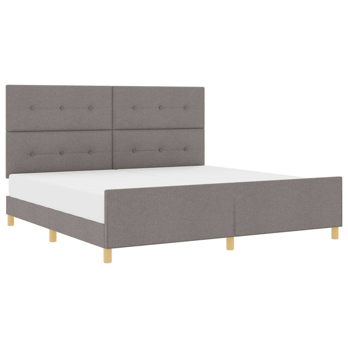 Taupe Bed Frame 200X200 Cm Fabric