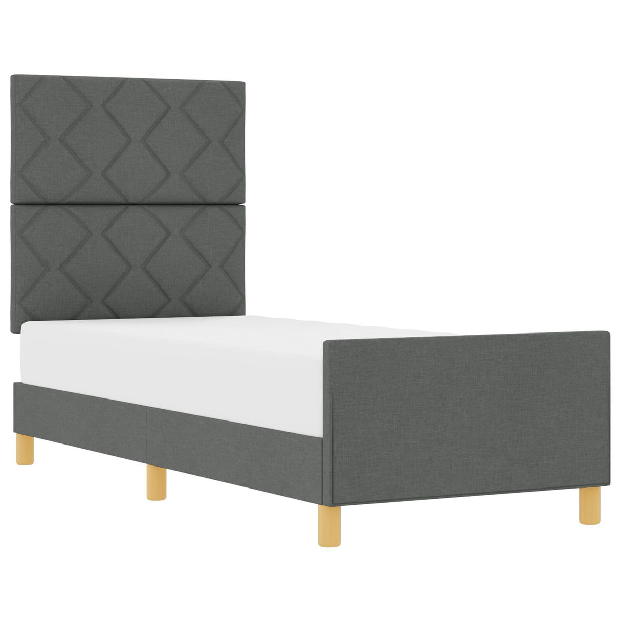Bed Frame Dark Grey 80X200 Cm Fabric
