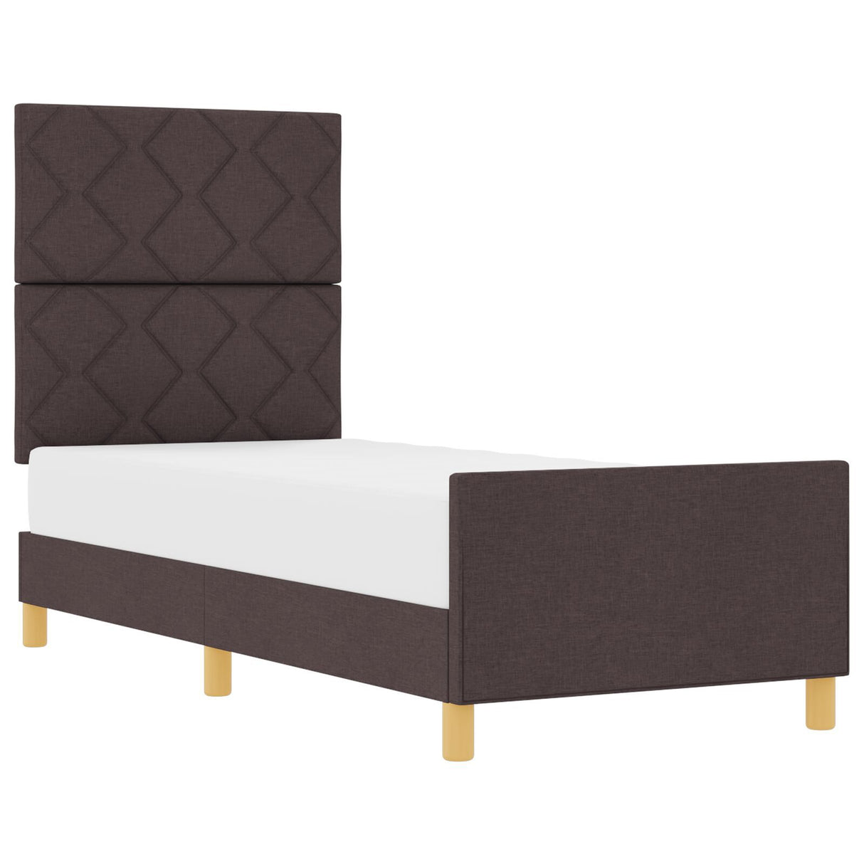 Bed Frame Dark Brown 80X200 Cm Fabric