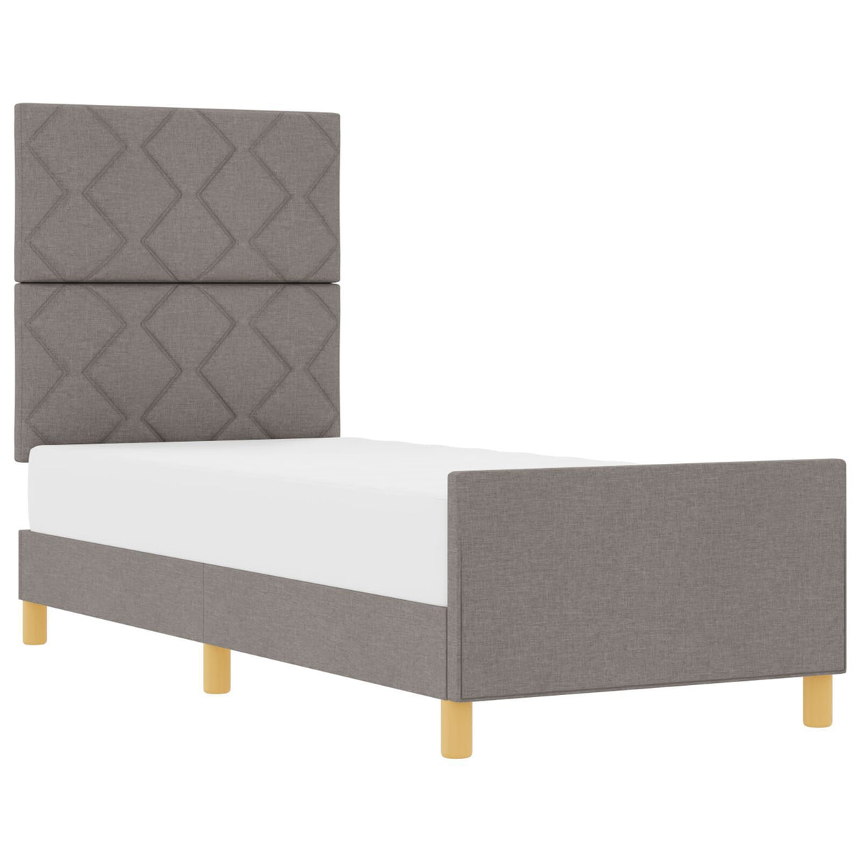 Bed Frame - Taupe Fabric, 80X200 Cm