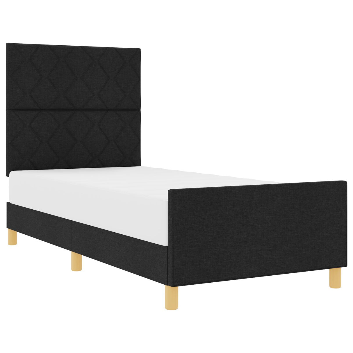 Bed Frame Black 100X200 Cm Fabric