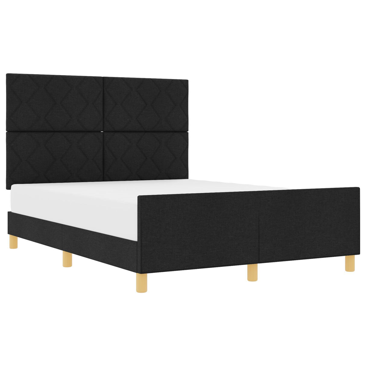 Black Fabric Bed Frame 140X190 Cm