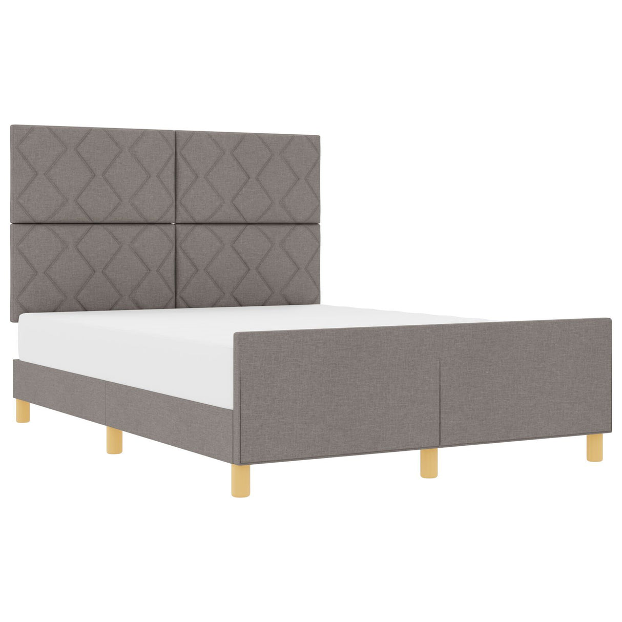 Bed Frame In Taupe, 140X190 Cm, Fabric