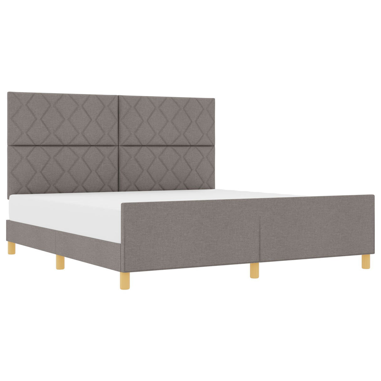 Bed Frame In Taupe, 180X200 Cm, Fabric