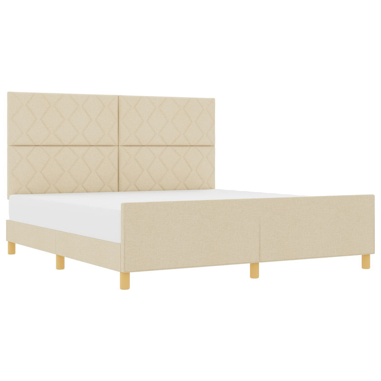 Cream Bed Frame 180X200 Cm Fabric