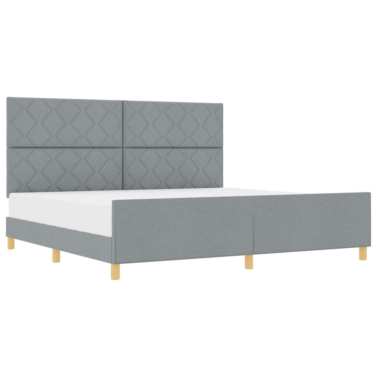 Light Grey Fabric Bed Frame 200X200 Cm