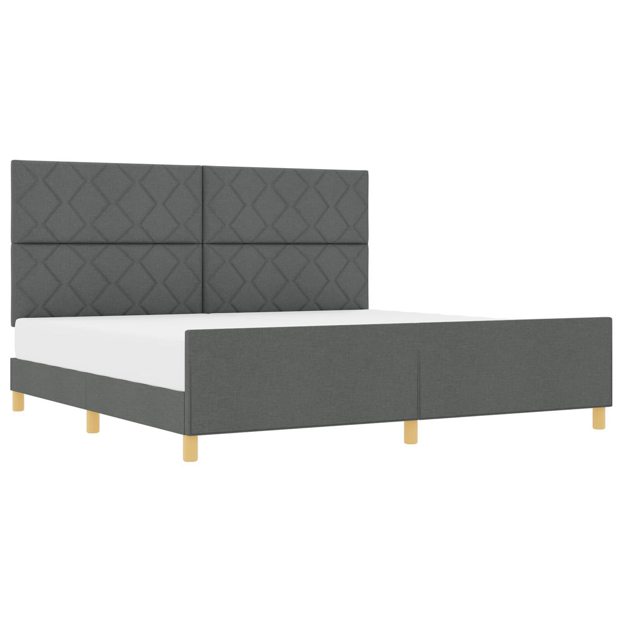 Dark Grey Fabric Bed Frame 200X200 Cm